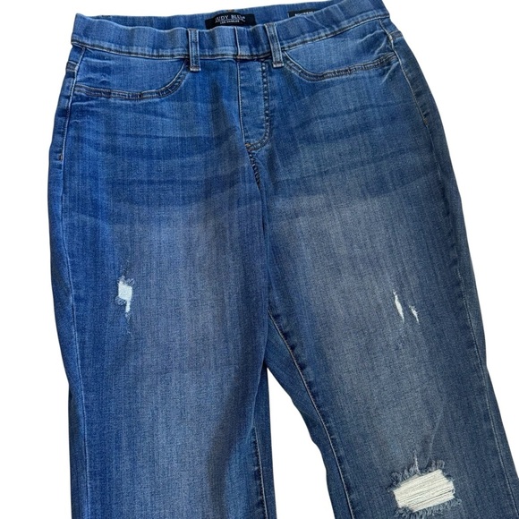 Judy Blue Pull on Boyfriend Fit Distressed Comfort Jeans Stretch Women’s 14W - Picture 3 of 12